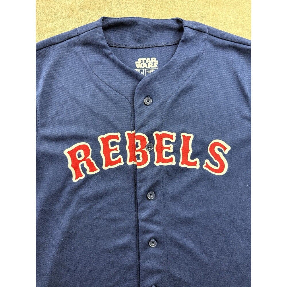 Star Wars Rebels Baseball Jersey Size Small Blue Skywalker 77 - Picture 2 of 6